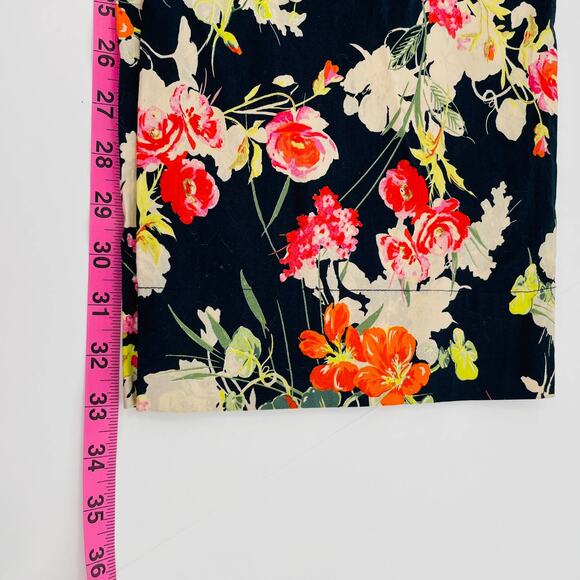 Zara Woman Black Multicolor Floral Cotton Blend Pants Women Sz XS - Picture 12 of 13